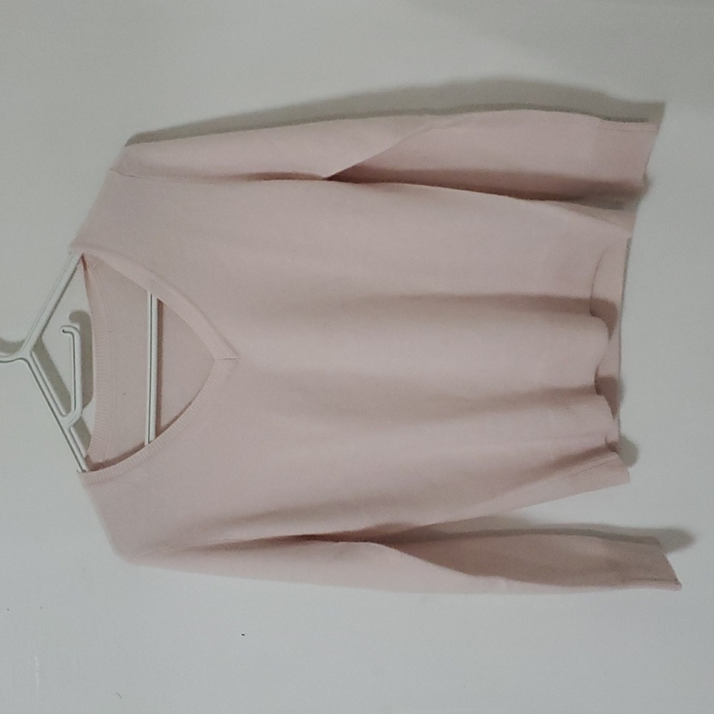Quince Mongolian Cashmere V-Neck Sweater Small Minimal Pink